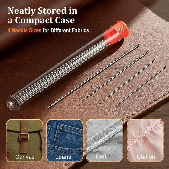 Alt view image 3 of 7 - Mini Sewing Kit with Big Eye Steel Needles for Adults and Beginners | Small Sewing Kit for Travel, Needle and Thread Kit for Hand Sewing (43Pcs)