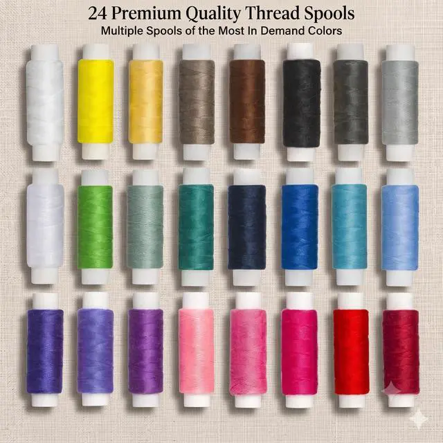 Alt view image 2 of 6 - 94-Piece Travel Sewing Kit for Adults & Kids, Small Needle & Thread Kit | Mini Emergency Repair Sewing Kit, Beginner Set with Multicolor Thread, Needles, Scissors, Thimble, Clips & Travel Case