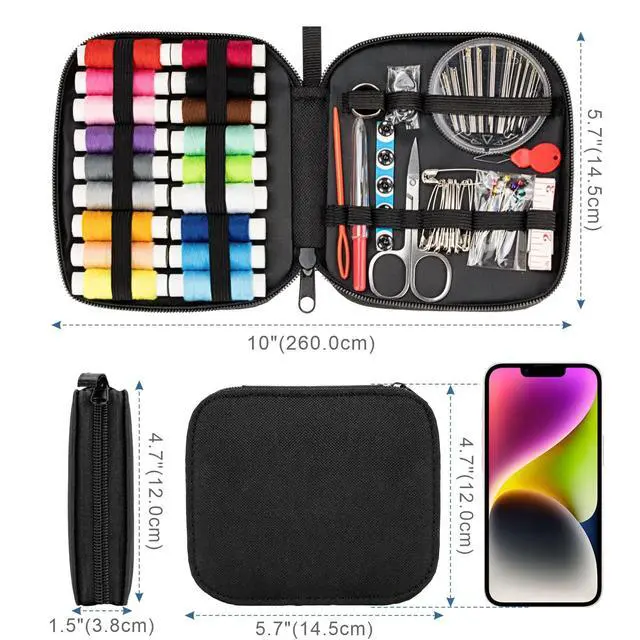 Alt view image 4 of 7 - Sewing Kit Basic for Adults, 87 Pcs Sewing Kit with Needle and Thread, Sewing Supplies Portable Travel Emergency Repair Kit for Beginners Home DIY, Gift for Mom and Grandma OKOMER