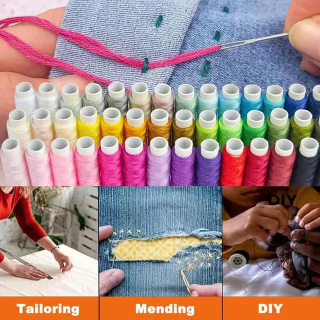 Alt view image 6 of 7 - Sewing Kit with Black Case Portable Sewing Supplies for for Mom Grandma Women Men Teen Girls Boys Adults Beginner, Home Travel, Emergency, 42 Threads, Scissors, Needles, Measuring Tape and More
