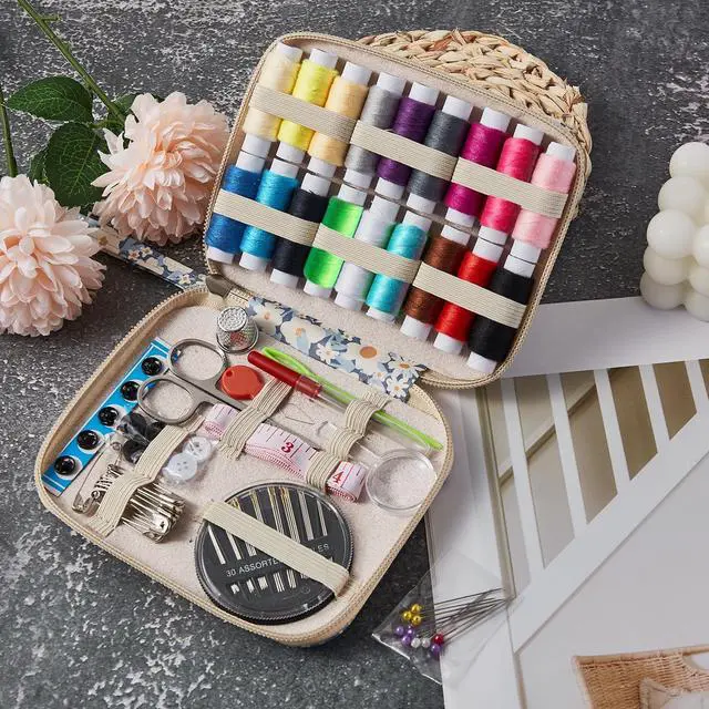 Alt view image 4 of 7 - Daisy Sewing Kit Printing Sewing Kit,Professional Sewing Supplies for Adults, Zipper Sewing Needles Set, 87 PCS Travel Sewing Accessory for Emergency, Home