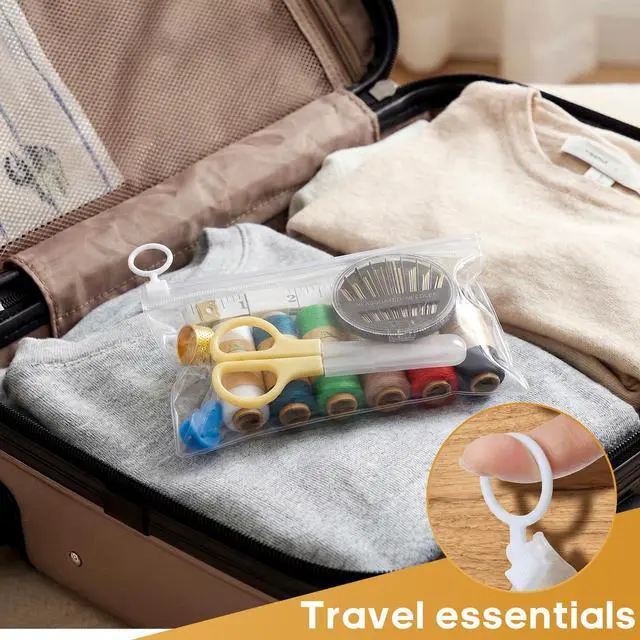 Alt view image 5 of 7 - Travel Sewing Kit, Portable Emergency Sewing Repair Kit with Needles,Threads,Scissors,Tape Measure,Thimble & Threaders, Clear Zipper Pouch Sew Kit for Adults, Home,Office,Dorm,Business Trips & Gifts