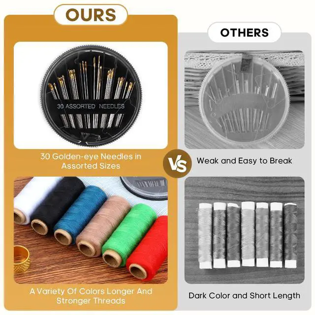 Alt view image 4 of 7 - Travel Sewing Kit, Portable Emergency Sewing Repair Kit with Needles,Threads,Scissors,Tape Measure,Thimble & Threaders, Clear Zipper Pouch Sew Kit for Adults, Home,Office,Dorm,Business Trips & Gifts