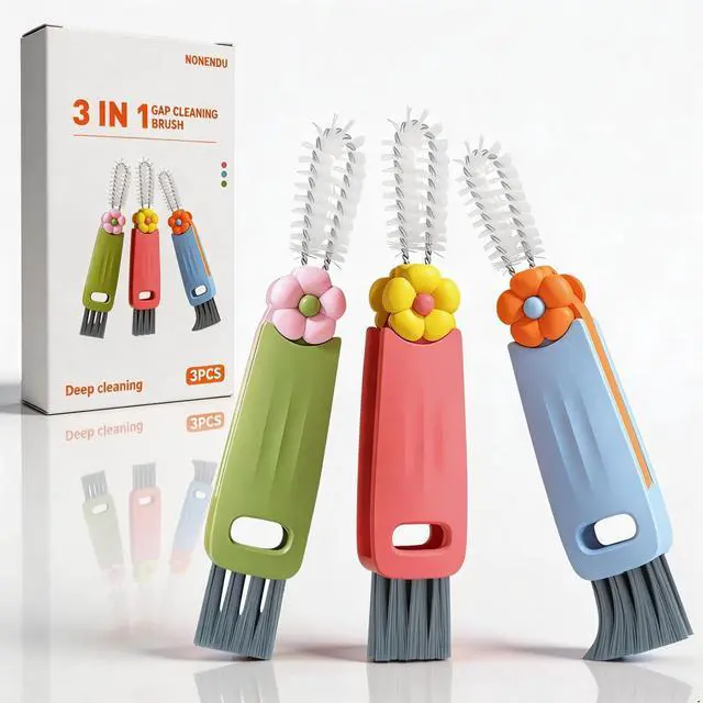 Main image of 3 in 1 Cup Lid Cleaning Brush, Portable Cup Cleaner Brush, 2024 New Water Bottle Cleaner Brush, 3 in 1 Multifunctional Cleaning Brush for Home Kitchen Cleaning Tools3PCS