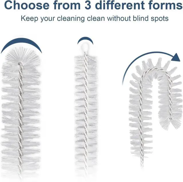 Alt view image 3 of 7 - 12 Pcs Bottle Cleaner Brushes Set, 11.8 Inch Nylon Cleaning Brush | White Straw Cleaner Brushes for Tumbler, Sippy Cup, Water Bottles, Hummingbird Feeders, Pipes, Sink Drain & Pet Waterers