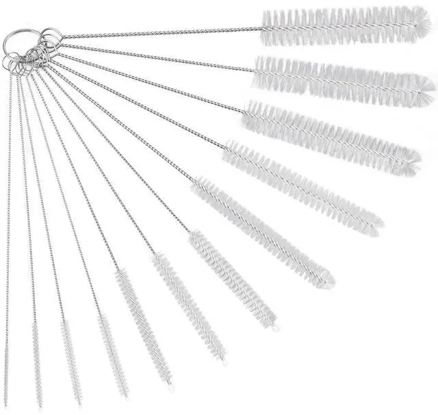 Main image of 12 Pcs Bottle Cleaner Brushes Set, 11.8 Inch Nylon Cleaning Brush | White Straw Cleaner Brushes for Tumbler, Sippy Cup, Water Bottles, Hummingbird Feeders, Pipes, Sink Drain & Pet Waterers