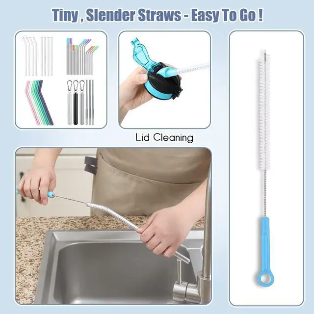 Alt view image 4 of 7 - 16" Bottle Brush Cleaner for Water Bottle - Long Handle Bottle Brush for Cleaning Narrow Neck Sport Bottles,Beer Bottle and Jugs, Set of 2