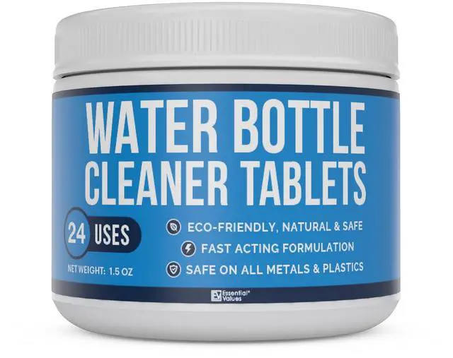 Main image of Water Bottle Cleaner - Water Bottle Cleaning Tablets & Reservoir Bladder Cleaner Tabs (24 Tablets) - Tumbler Dispenser Hydration Pack Washer - Manufactured in USA