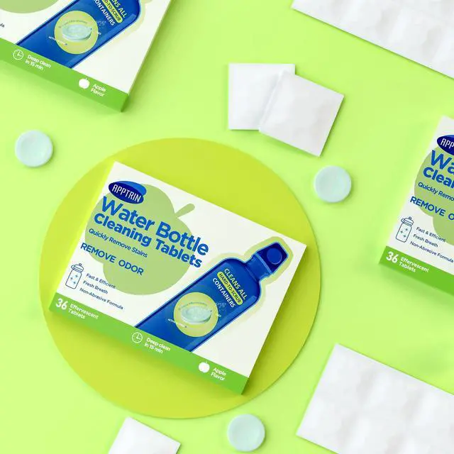Alt view image 5 of 7 - Water Bottle Cleaning Tablets, 36 Pack Bottle Clean Tablet Hydration Bladder Cleansing Tablets for Hydration Bladder, Water Bottle, Individually Packed, Apple Flavor