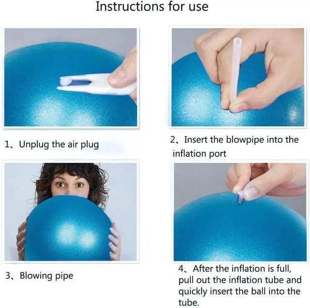 Alt view image 3 of 6 - Small Pilates Ball 9 Inch Small Exercise Ball | Mini Yoga Workout Balls for Stability, Barre, Fitness, Bender, Core Training, Improves Balance (Blue)