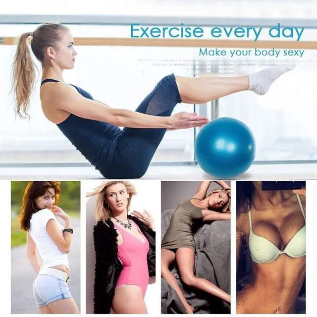 Alt view image 5 of 6 - Small Pilates Ball 9 Inch Small Exercise Ball | Mini Yoga Workout Balls for Stability, Barre, Fitness, Bender, Core Training, Improves Balance (Blue)
