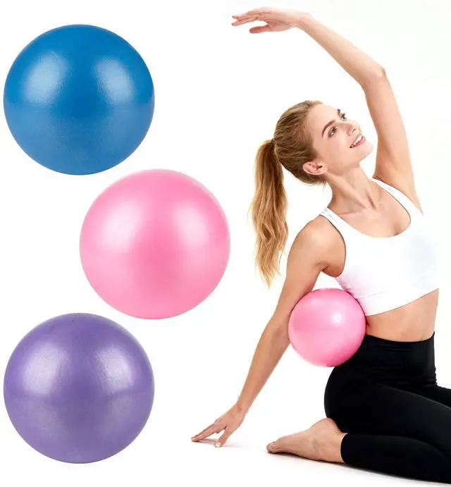 Main image of 3 Pcs Small Exercise Ball - 9 Inch Pilates Yoga Ball | Mini Stability Ball with Inflation Straw for Fitness Core Strength Stretching, Home Gym Office Workout and Balance Training