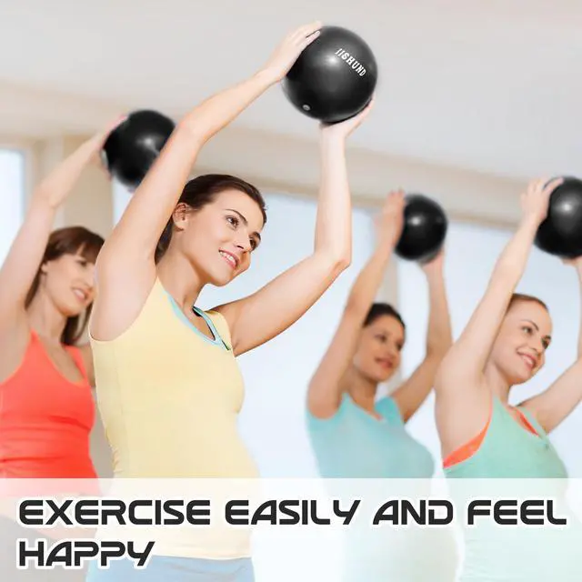 Alt view image 7 of 7 - Pilates Ball, 9,8 Inch Black Small Exercise Mini Yoga Soft Workout Ball for Home Gym Yoga, Pilates, Core Training, Workout, Balance, Stability