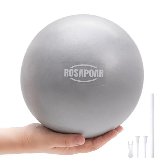 Main image of Small Exercise Ball - 9 Inch Mini Pilates Ball, Anti-Burst Yoga Ball for Stretching & Core Strength Workout, Physical Therapy & Yoga at Home Gym & Office - Grey