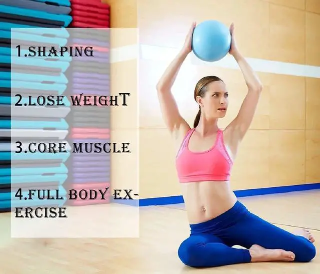 Alt view image 2 of 7 - 9-Inch Pilates Exercise Ball for Yoga, Barre, Fitness & Physical Therapy Mini Squishy Balance Ball for Home Workouts(6PCS-Pink)