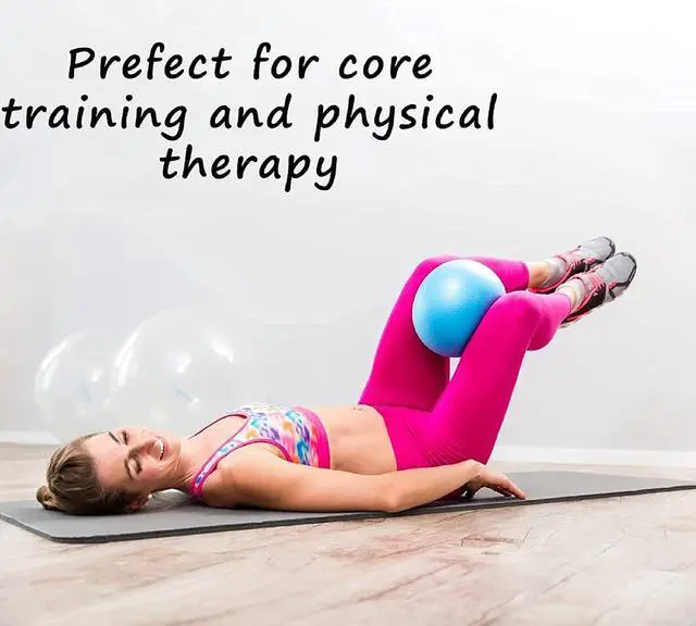 Alt view image 3 of 7 - 9-Inch Pilates Exercise Ball for Yoga, Barre, Fitness & Physical Therapy Mini Squishy Balance Ball for Home Workouts(6PCS-Pink)