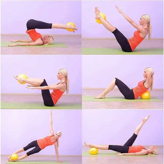 Alt view image 4 of 7 - 9-Inch Pilates Exercise Ball for Yoga, Barre, Fitness & Physical Therapy Mini Squishy Balance Ball for Home Workouts(6PCS-Pink)