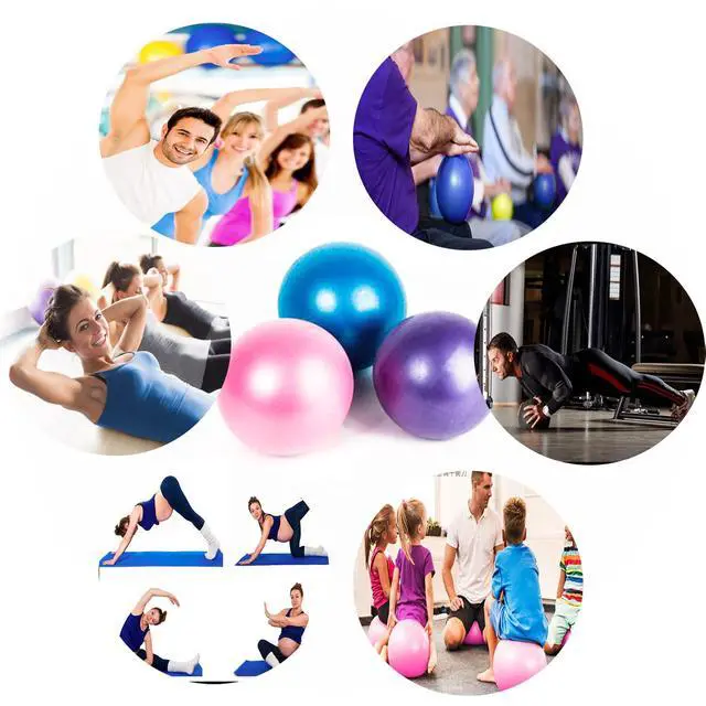 Alt view image 7 of 7 - 9-Inch Pilates Exercise Ball for Yoga, Barre, Fitness & Physical Therapy Mini Squishy Balance Ball for Home Workouts(6PCS-Pink)