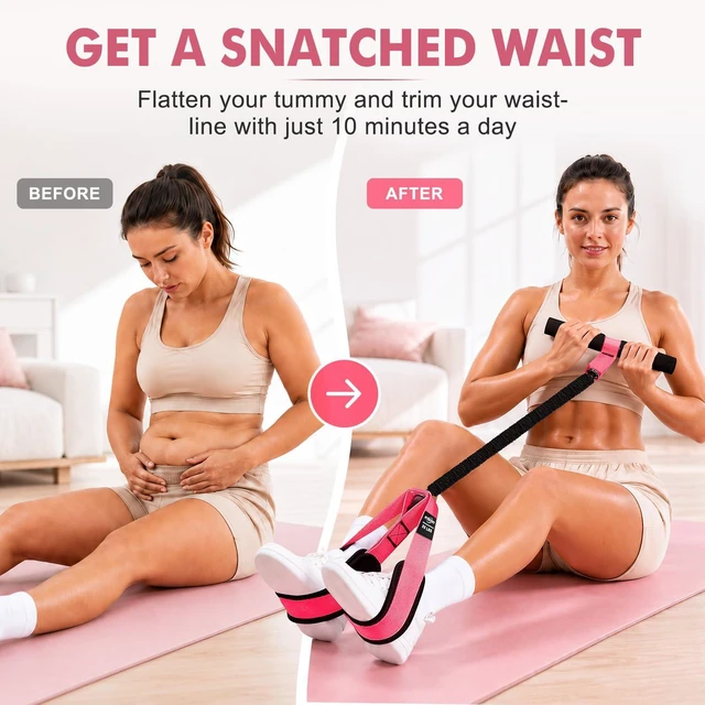 Alt view image 2 of 6 - Pedal Resistance Band with Handle, Upgraded Durable Thickened Latex Tubes and Soft Foam Fabric Foot Pedal, Sit Up Exercise Equipment for Abdomen, Waist, Arm, Core/ABS, Leg, Physical Therapy