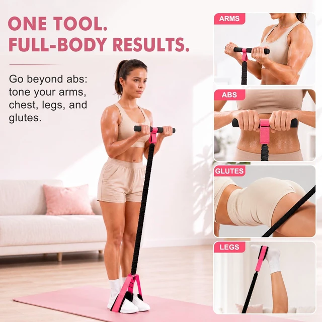 Alt view image 3 of 6 - Pedal Resistance Band with Handle, Upgraded Durable Thickened Latex Tubes and Soft Foam Fabric Foot Pedal, Sit Up Exercise Equipment for Abdomen, Waist, Arm, Core/ABS, Leg, Physical Therapy