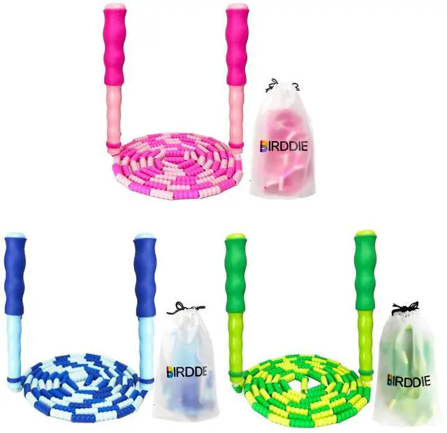 Main image of Soft Beaded Jump Ropes For Kids, Adoult Fat Burning Fitness and Weight Loss | Individual bag for easy storage; Adjustable length; Tangle-free segmented;Non-slip handle; Cord length: 240 cm/94.48 inch