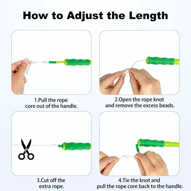 Alt view image 4 of 5 - Soft Beaded Jump Ropes For Kids, Adoult Fat Burning Fitness and Weight Loss | Individual bag for easy storage; Adjustable length; Tangle-free segmented;Non-slip handle; Cord length: 240 cm/94.48 inch