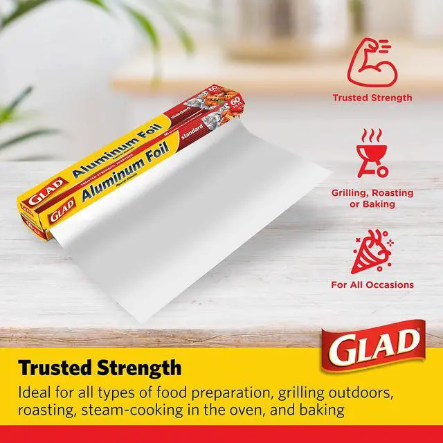 Alt view image 3 of 6 - Aluminum Foil, 60 Square Feet Heavy Duty, All Purpose Aluminum Foil For Grilling, Roasting, Baking, and Food Storage to Preserve Freshness, 60 Sq Ft