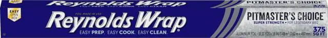 Main image of Wrap Pitmaster's Choice Heavy Duty Aluminum Foil, 18in, 37.5sq ft | Extra Thick 18 Inch Grill Foil for BBQ Meats, Superior Strength Against Tears, Punctures, High Heat, 8.33 yds x 18 in