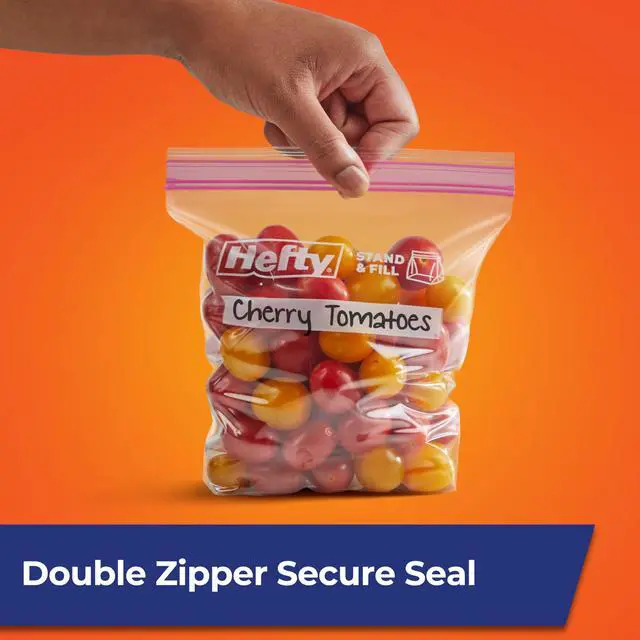 Alt view image 2 of 7 - Press to Close Food Storage Bags, Quart Size, 25ct | Resealable Quart Plastic Bags, Press To Close Seal, Great for Holding Snacks, Sandwiches, Meal Prep, Stand and Fill Bottom
