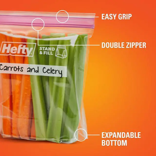 Alt view image 4 of 7 - Press to Close Food Storage Bags, Quart Size, 25ct | Resealable Quart Plastic Bags, Press To Close Seal, Great for Holding Snacks, Sandwiches, Meal Prep, Stand and Fill Bottom