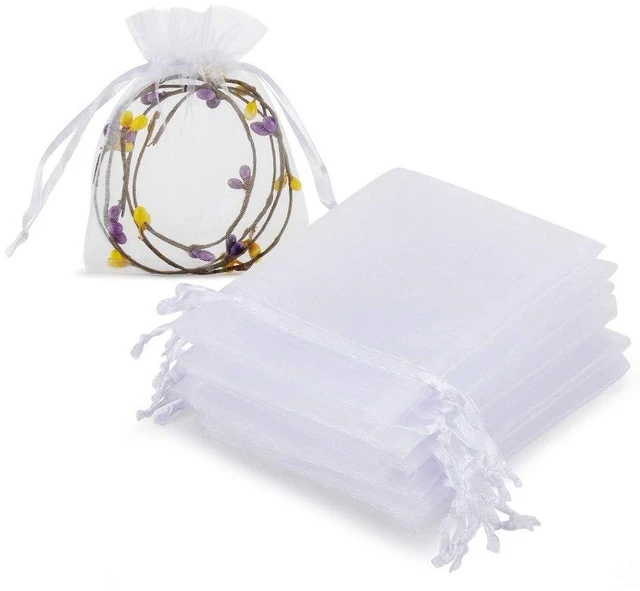 Main image of 100pcs Organza Jewelry Bags 3x4 in Small Mesh Bags Drawstring | Sheer for Visibility, Easy to Open and Close, Suitable for Earrings, Charms, Candy, Wedding Favors, Sachets, and Small Gifts
