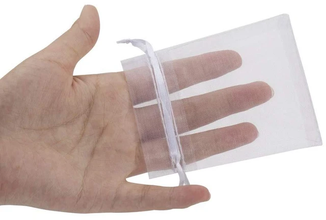 Alt view image 2 of 4 - 100pcs Organza Jewelry Bags 3x4 in Small Mesh Bags Drawstring | Sheer for Visibility, Easy to Open and Close, Suitable for Earrings, Charms, Candy, Wedding Favors, Sachets, and Small Gifts