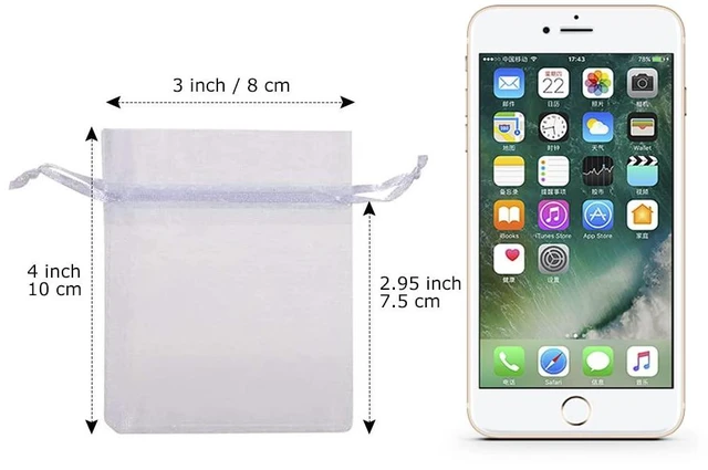 Alt view image 3 of 4 - 100pcs Organza Jewelry Bags 3x4 in Small Mesh Bags Drawstring | Sheer for Visibility, Easy to Open and Close, Suitable for Earrings, Charms, Candy, Wedding Favors, Sachets, and Small Gifts