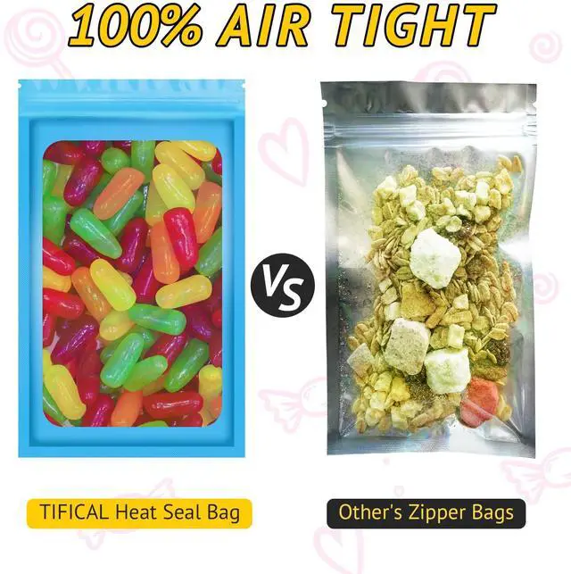 Alt view image 5 of 6 - 100PCS Resealable Holographic Bags, Jewelry Bags|Blue,2.4x3.9in | Small gift bags, mylar bags for jewelry, lip gloss, eyelashes, candy, party favors, samples and little package bags