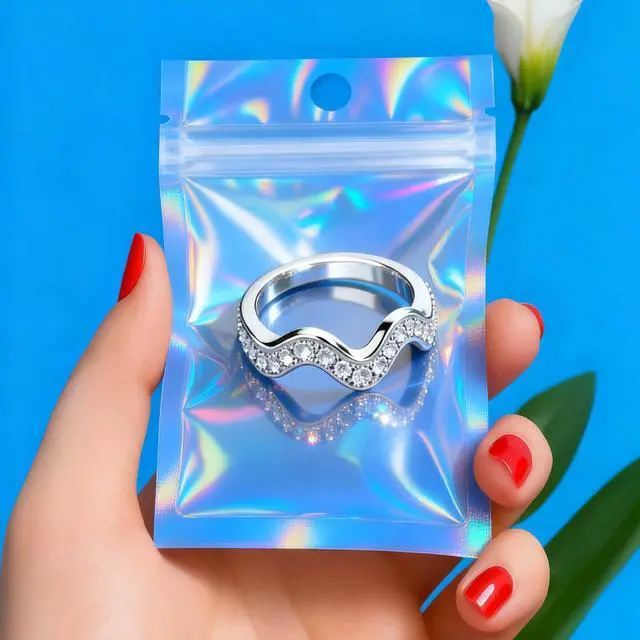 Alt view image 4 of 5 - Holographic Bags, 2x2.5 inch Resealable smell proof bags for Food, Small Business and Party Favor Storage(100 Pack)