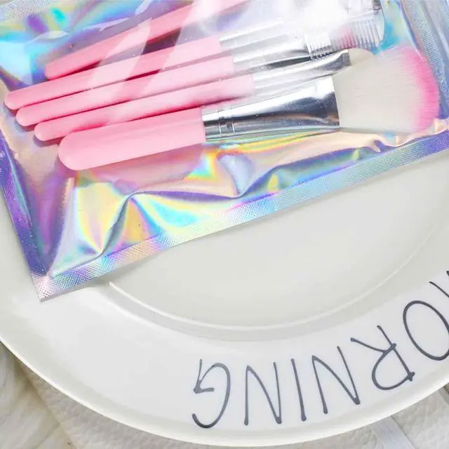 Alt view image 6 of 6 - 100 Pack Holographic Mylar Bags with Window, 3x9in Resealable Pouches | for Lip Gloss, Jewelry, Lash Candy, Small Business Packaging Supplies, Rainbow Finish, Secure Closure, Favors