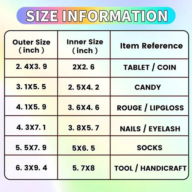 Alt view image 2 of 7 - 100PCS Holographic Mylar Bags(2.4 * 3.9inch), Smell Proof Resealable Bags with Clear Window, Party Favor Bag Great for Candy, Samples