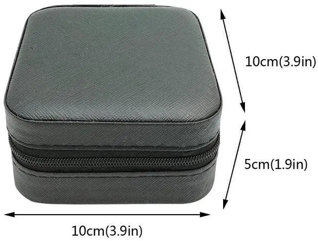 Alt view image 3 of 6 - Mini Jewelry Travel Case, Small Portable Jewellry Organizer Box Portable Display Storage Box for Rings Earrings Necklaces, Gifts for Girl, Women, Wedding, Birthday, Mom, Mother's Day (Black)