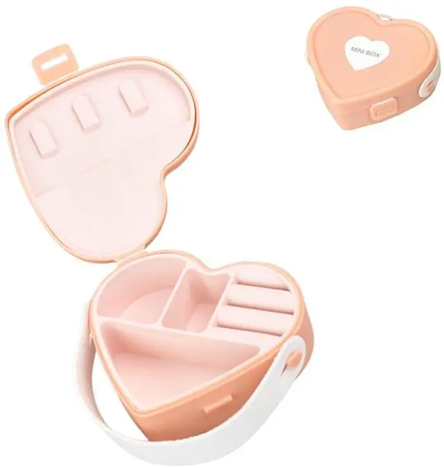 Main image of Travel Jewelry Case for Women Mini Portable Jewelry Organizer Box Rings Necklaces Earrings Jewelry Case for Girls Gift