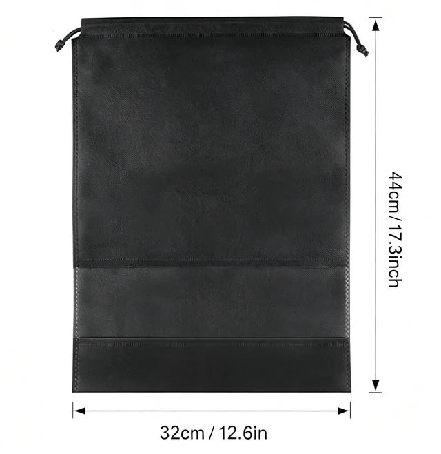 Alt view image 2 of 5 - 12 Pcs Black Shoe Bags for Travel Storage Packing Sneakers Beach | 12.6x17.3 in Large Drawstring Shoe Bags with Clear Window for Women Men, Travel Beach Essentials, Dustproof Shoe Storage Bag