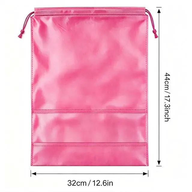 Alt view image 2 of 5 - 12 Pcs Pink Shoe Bags for Travel Storage Packing Sneakers Beach | 12.6x17.3 in Large Drawstring Shoe Bags with Clear Window for Women Men, Travel Beach Essentials, Dustproof Shoe Storage Bag