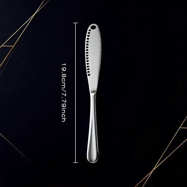 Alt view image 2 of 7 - 2 Pcs Butter Knife, 3 In 1 Stainless Steel Butter Spreader | Multifunctional Butter Knife With Grating Slots And Serrated Edge,For Cutting And Spreading Butter Cheese Jam