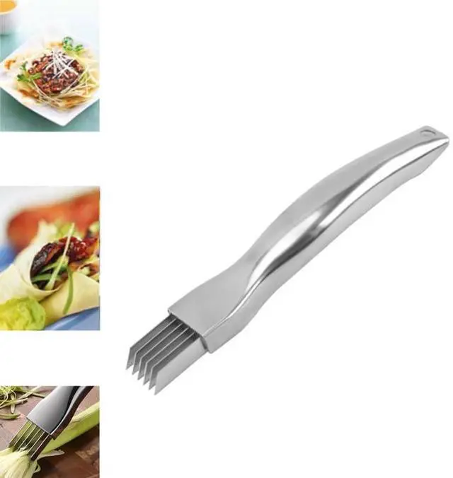 Main image of 2024 New Shred Silk The Knife, Stainless Steel Chopped Green Onion Knife, Kitchen Vegetable Cutter Sharp Scallion Shredding Cutter Shred Knife Household Multifunctional Food Slicer Gadget