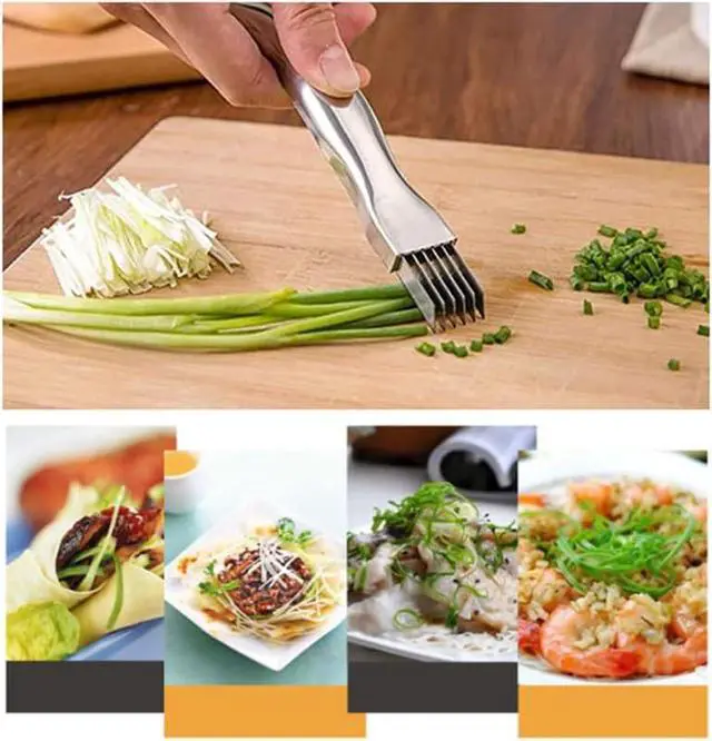 Alt view image 2 of 7 - 2024 New Shred Silk The Knife, Stainless Steel Chopped Green Onion Knife, Kitchen Vegetable Cutter Sharp Scallion Shredding Cutter Shred Knife Household Multifunctional Food Slicer Gadget