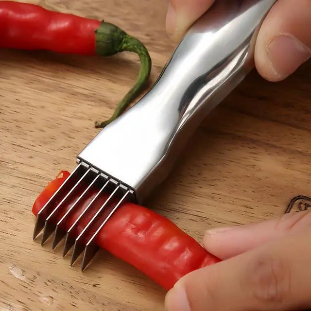 Alt view image 5 of 7 - 2024 New Shred Silk The Knife, Stainless Steel Chopped Green Onion Knife, Kitchen Vegetable Cutter Sharp Scallion Shredding Cutter Shred Knife Household Multifunctional Food Slicer Gadget