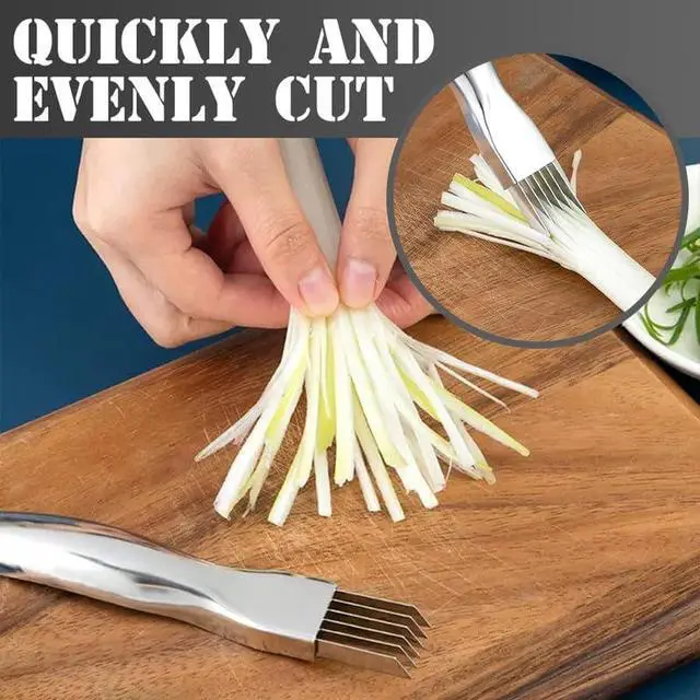 Alt view image 7 of 7 - 2024 New Shred Silk The Knife, Stainless Steel Chopped Green Onion Knife, Kitchen Vegetable Cutter Sharp Scallion Shredding Cutter Shred Knife Household Multifunctional Food Slicer Gadget