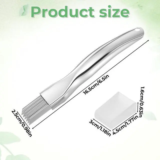 Alt view image 2 of 7 - 3 Pack Shred Silk The Knife Green Onion Slicer Kitchen Cutter for Kitchen | Stainless Steel, Multi-Blade, Professional Vegetable Chopper, Scallion Shredder Tool, Chopper Green Onion Knife, Garlic