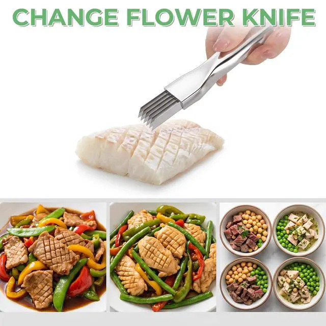 Alt view image 5 of 7 - 3 Pack Shred Silk The Knife Green Onion Slicer Kitchen Cutter for Kitchen | Stainless Steel, Multi-Blade, Professional Vegetable Chopper, Scallion Shredder Tool, Chopper Green Onion Knife, Garlic