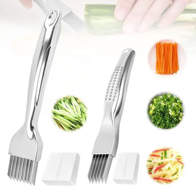Main image of 2 Pcs Shred Silk The Knife,Green Onion Slicer Cutter Shredder,Blooming Onion Cutter Kit,Slicer Thin for Vegetables Garlic,Household Multifunctional Food Gadget