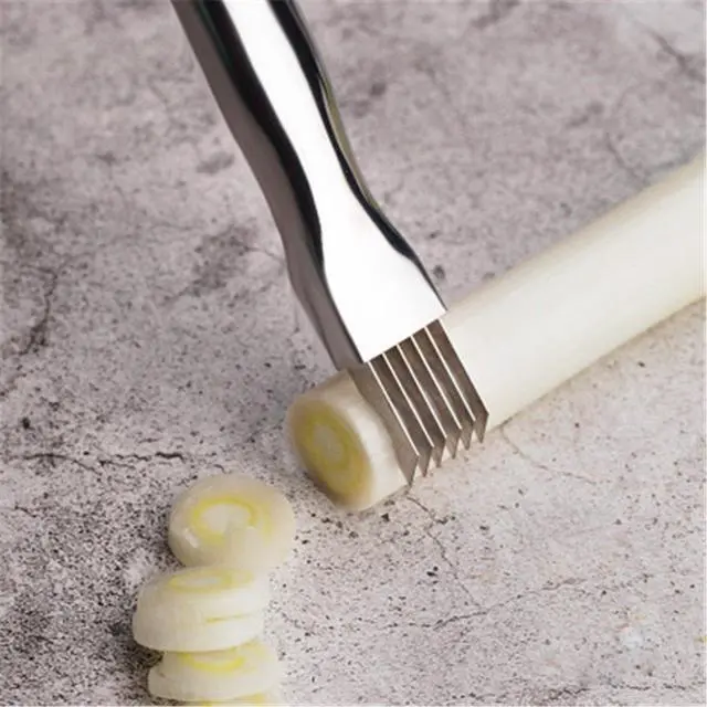 Alt view image 4 of 5 - Stainless Steel Chopped Green Onion Knife,Kitchen Tool Slice Cutlery Vegetable Cutter Sharp Scallion Cutter Shred Knife